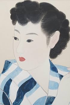 Amazon.co.jp: 横尾芳月(横尾徳次郎)夕涼日本画 画寸(50cmx44cm